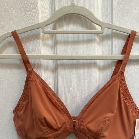 LIVELY Unlined Mesh Bra Size 1 Rust Brown | 32D 32DDD 34D 34DDD | Wireless NWT - Picture 2 of 16